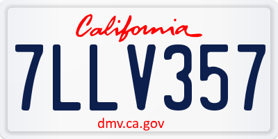 CA license plate 7LLV357
