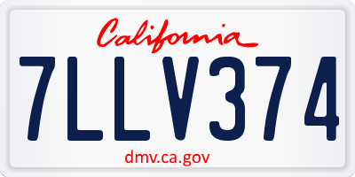 CA license plate 7LLV374