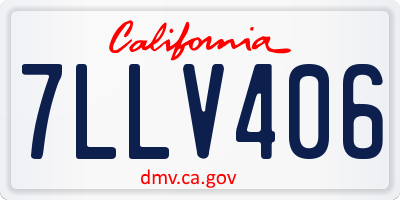CA license plate 7LLV406