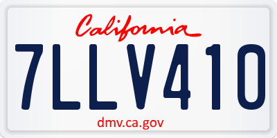CA license plate 7LLV410