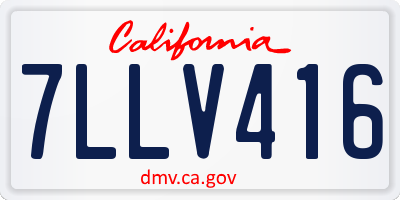 CA license plate 7LLV416
