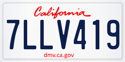 CA license plate 7LLV419