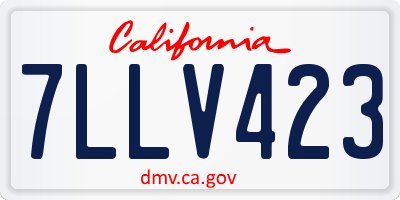 CA license plate 7LLV423