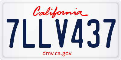 CA license plate 7LLV437