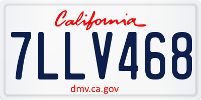 CA license plate 7LLV468