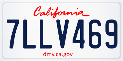 CA license plate 7LLV469