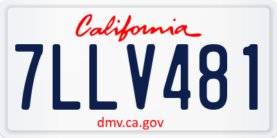 CA license plate 7LLV481