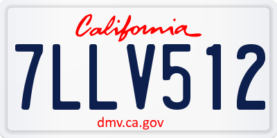 CA license plate 7LLV512