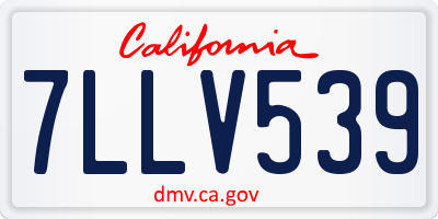 CA license plate 7LLV539