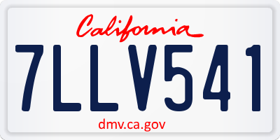 CA license plate 7LLV541