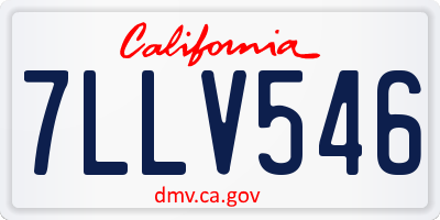 CA license plate 7LLV546