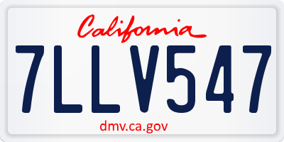 CA license plate 7LLV547