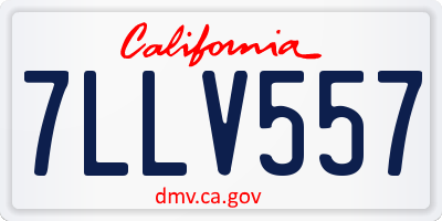 CA license plate 7LLV557