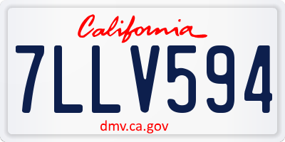 CA license plate 7LLV594