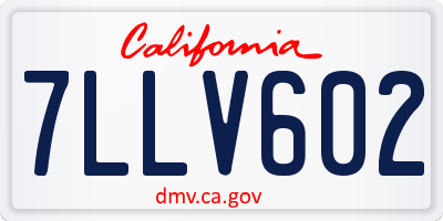 CA license plate 7LLV602