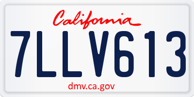 CA license plate 7LLV613