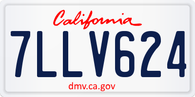 CA license plate 7LLV624
