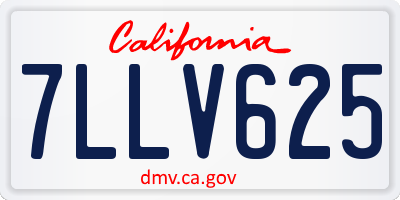 CA license plate 7LLV625