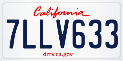 CA license plate 7LLV633