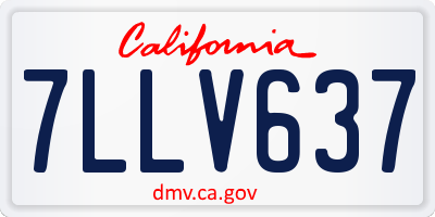 CA license plate 7LLV637