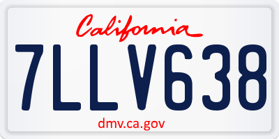 CA license plate 7LLV638
