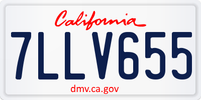 CA license plate 7LLV655