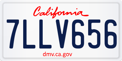 CA license plate 7LLV656