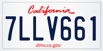 CA license plate 7LLV661