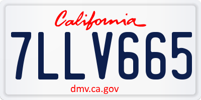 CA license plate 7LLV665