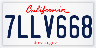 CA license plate 7LLV668