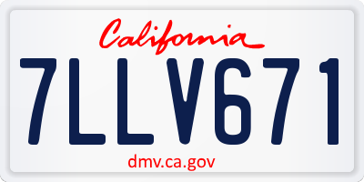CA license plate 7LLV671
