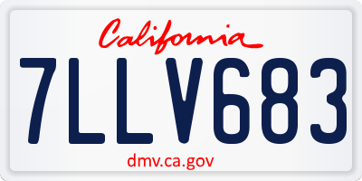CA license plate 7LLV683