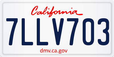 CA license plate 7LLV703