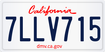 CA license plate 7LLV715