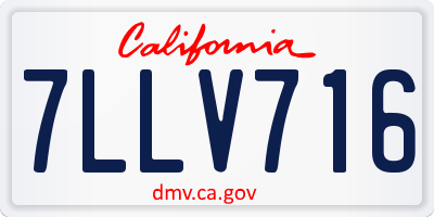 CA license plate 7LLV716