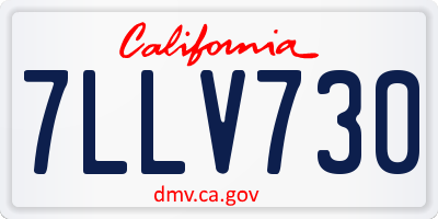 CA license plate 7LLV730
