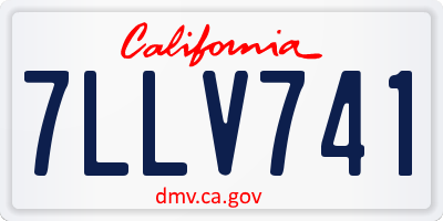 CA license plate 7LLV741