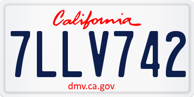 CA license plate 7LLV742