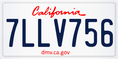 CA license plate 7LLV756
