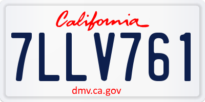 CA license plate 7LLV761