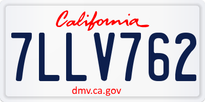 CA license plate 7LLV762