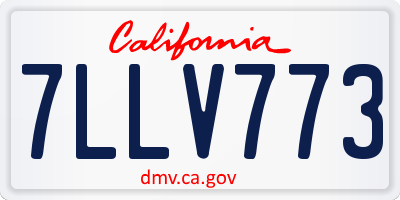 CA license plate 7LLV773