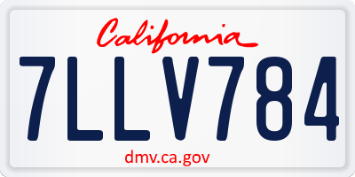 CA license plate 7LLV784