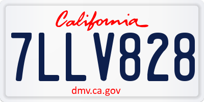 CA license plate 7LLV828