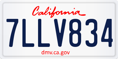 CA license plate 7LLV834