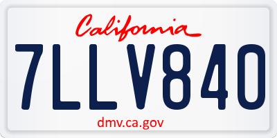 CA license plate 7LLV840