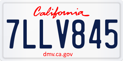 CA license plate 7LLV845