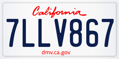 CA license plate 7LLV867