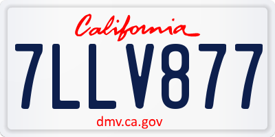 CA license plate 7LLV877