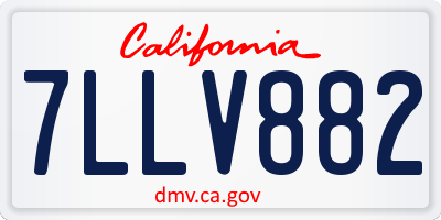 CA license plate 7LLV882